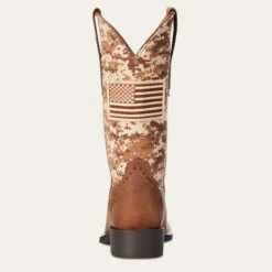 Ariat Women's Brown/Camo Patriotic Boots -Western Cowboy Equipment Sale 10023368 heel warm