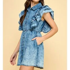 Denim Ruffle Accented Dress -Western Cowboy Equipment Sale 18536675 262d49d3 961f 4c0f 87ac 78f1cde9c24f 1