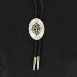 Silver Black Bolo Tie