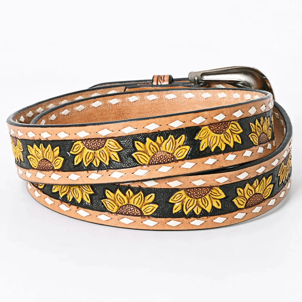 American Darling Tooled Sunflower Belt 2 American Darling Tooled Sunflower Belt - Image 2