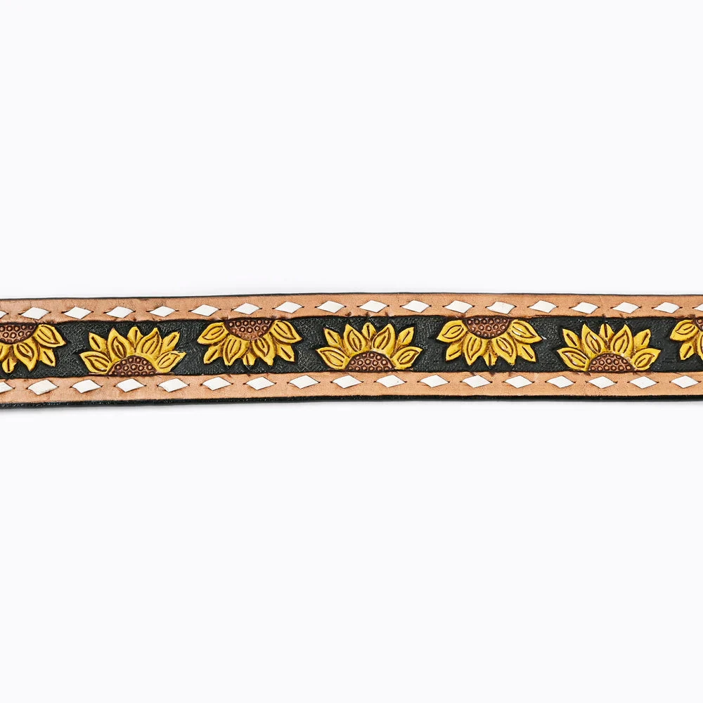 American Darling Tooled Sunflower Belt 3 American Darling Tooled Sunflower Belt - Image 3
