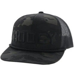 Hooey Camo And Black Pistol Cap