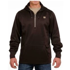 Cinch Brown 1/4 Zip Hoodie