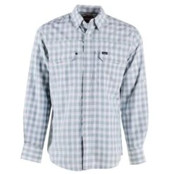 Wrangler Blue And White Checkered Long Sleeve Shirt