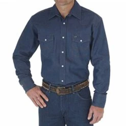 Wrangler Dark Denim Work Shirt